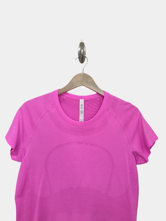 LULULEMON Swiftly Tech Stripe Pow Pink / Sakura Pink Top, Athletic Tank, Sz 12 - Picture 7 of 16